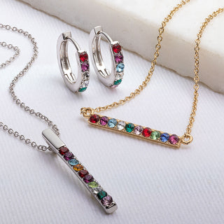 Mother/Grandmother's Birthstone Pendant Plus Bonus CZ Studs