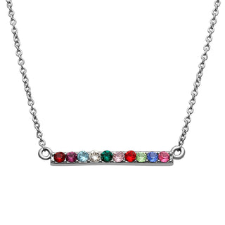 Multi Stone Bar Necklace + Bonus CZ Studs