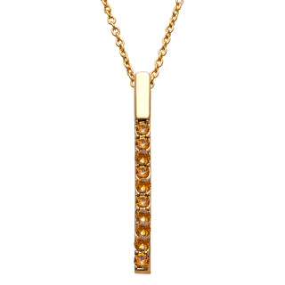 Vertical Family Bar Birthstone Pendant with CZ Studs