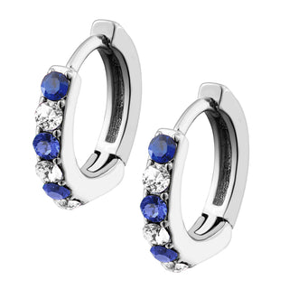 Multi Stone Huggie Hoop Earrings