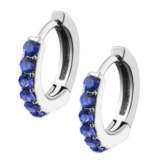 Multi Stone Huggie Hoop Earrings