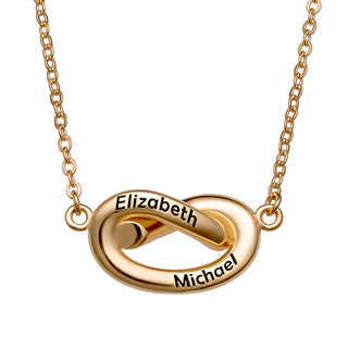 14K Gold over Sterling Engraved Name Pretzel Pendant