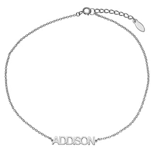 Sterling Silver Uppercase Name Anklet