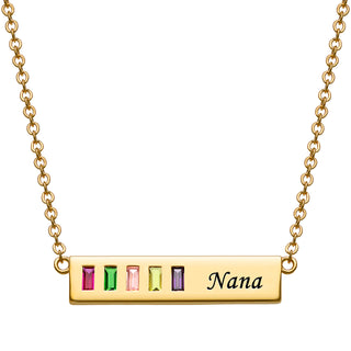 Baguette Birthstone Nana Bar Pendant