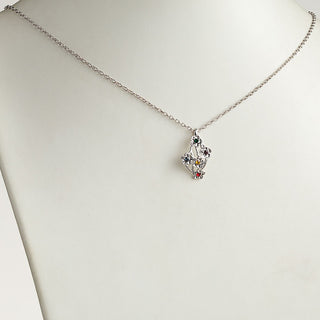 Color Flower Birthstone Necklace