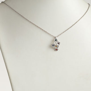 Sterling Silver Family Flower Birthstone Necklace