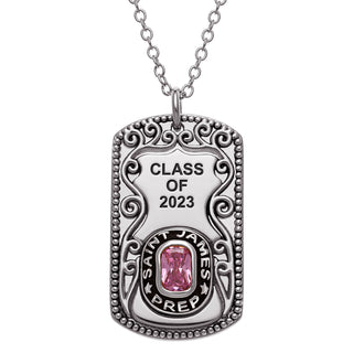 Celebrium Birthstone Engraved Class Necklace