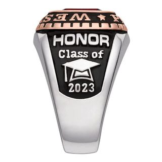 Men's 2-Tone Platinum and 14K Rose Gold Plated Birthstone Class Ring