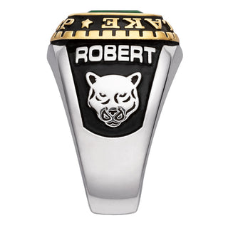 Men's 2-Tone Silver and 14K Gold over Sterling Birthstone Class Ring
