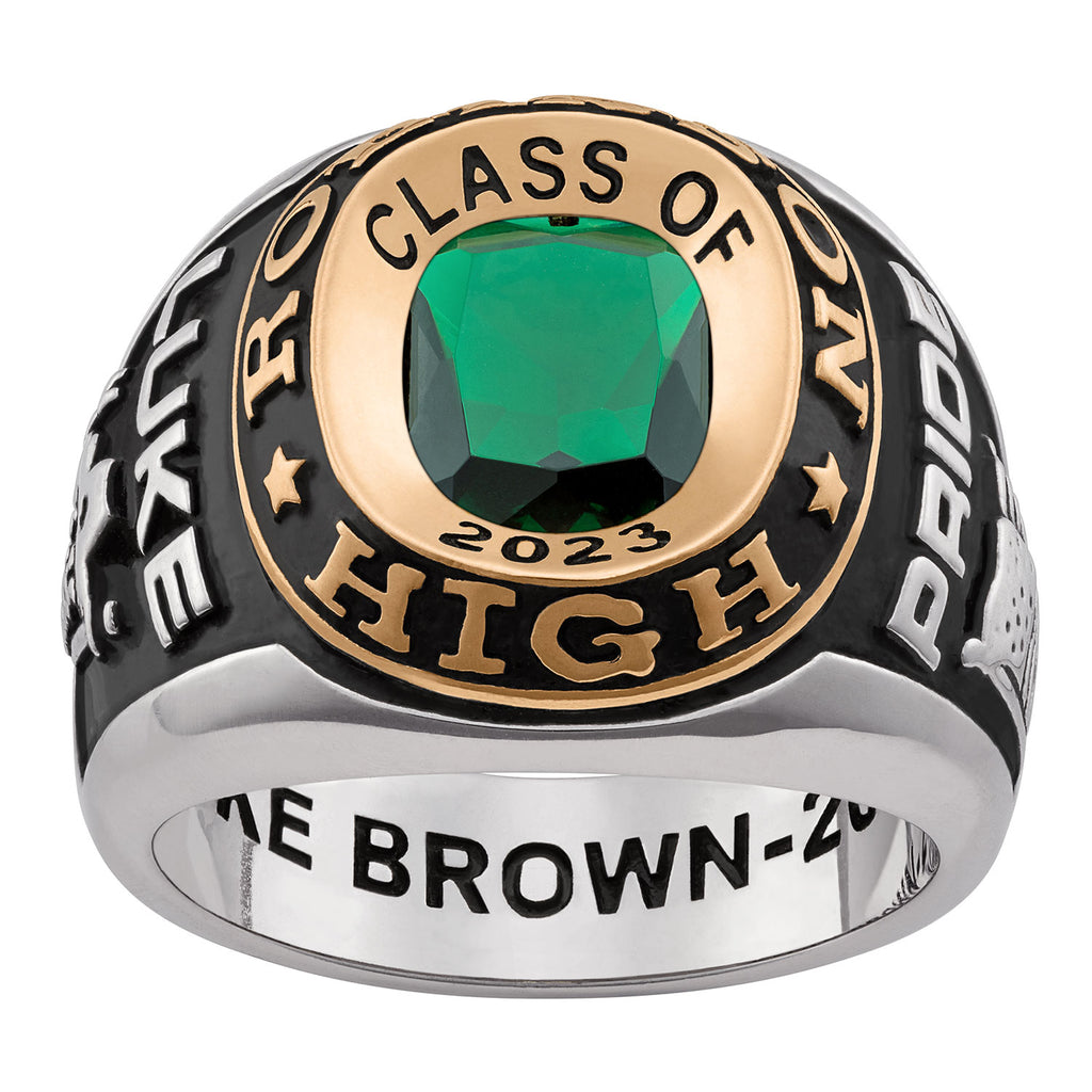 Men's Platinum and Gold Over Sterling Double Row Class Ring – Limoges ...