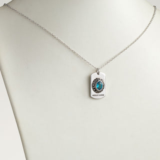 Women's CELEBRIUM  Personalized Oval Cut Birthstone Graduation Dog Tag Pendant