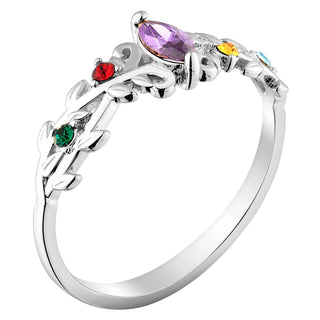 Mother's Family Flower Birthstone Ring