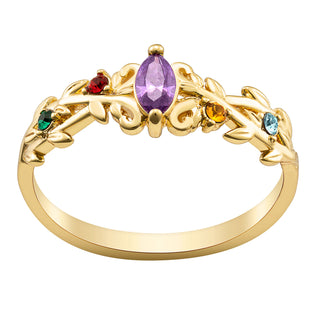 Family Flower Birthstone Ring