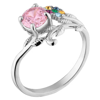 Mother's Family Flower Birthstone Ring