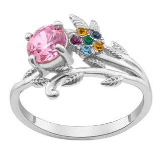 Mother's Family Flower Birthstone Ring