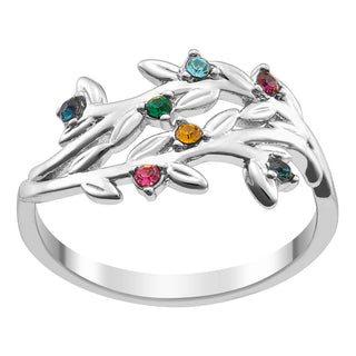 Family Flower Birthstone Ring