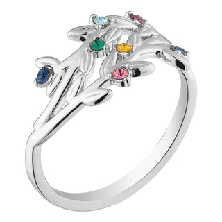 Family Flower Birthstone Ring