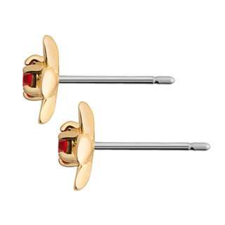 14K Gold Plated Birthstone Flower Earring with Jacket