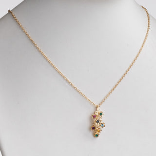 14K Gold Plated Birthstone Flower Pendant