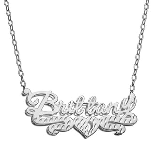 Personalized Sterling Silver Double Nameplate Necklace