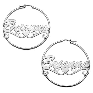 Personalized Sterling Silver Nameplate Hoop Earrings