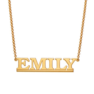 14K Gold over Sterling Uppercase Name Necklace