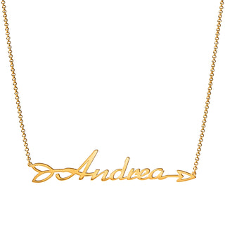 14K Gold over Sterling Script Name Arrow Necklace