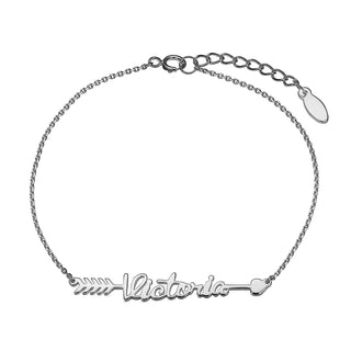 Sterling Silver Script Name Arrow Bracelet