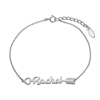 Sterling Silver Script Name Arrow Bracelet