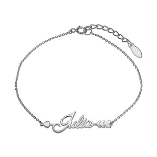 Sterling Silver Script Name Arrow Bracelet
