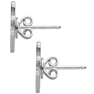 Sterling Silver Uppercase Script Initial Button Earring