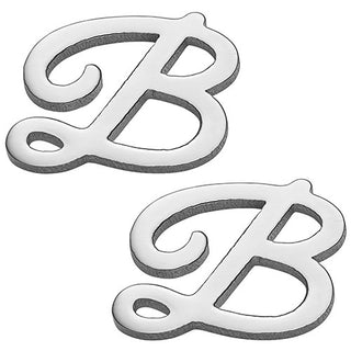 Sterling Silver Uppercase Script Initial Button Earring