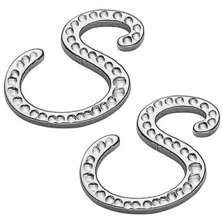 Sterling Silver Uppercase Script Beaded Initial Button Earring