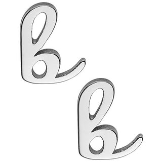 Sterling Silver Lowercase Script Initial Button Earring