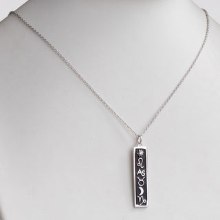Silver Plated 3 Zodiac Sign Bar Pendant