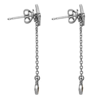 Sterling Silver Name with Birthstone Dangle Crawler Earrings