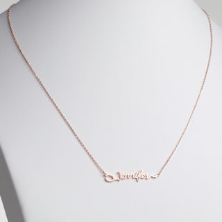 14K Rose Gold over Sterling Script Name with Stethoscope Necklace