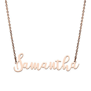 Stainless Steel Fancy Script Name Necklace