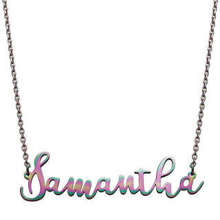 Stainless Steel Fancy Script Name Necklace