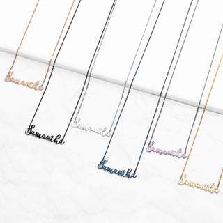 Stainless Steel Fancy Script Name Necklace