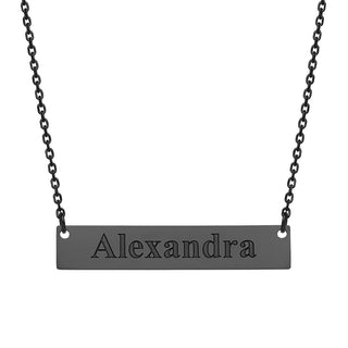 Stainless Steel Engraved Name Bar Necklace