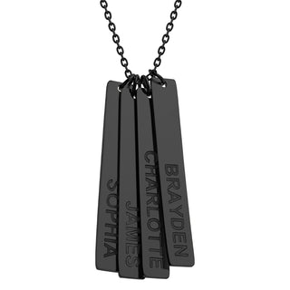 Stainless Steel Eng Name Vertical Bar Necklace - 4 names