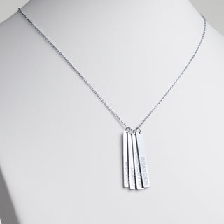 Stainless Steel Eng Name Vertical Bar Necklace - 4 names