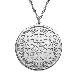Personalized Mandala Double Disc Family Name Necklace