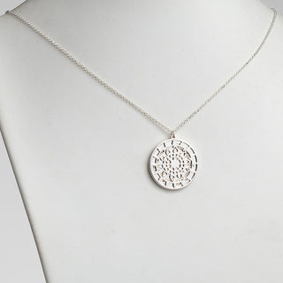 Personalized Mandala Family Name Double Disc Necklace