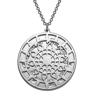 Personalized Mandala Family Name Double Disc Necklace
