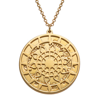 Personalized Mandala Family Name Double Disc Necklace