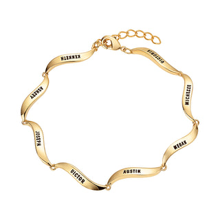 14K Gold Plated Family Name Bracelet