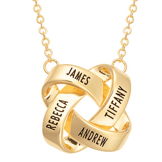 14K Gold Plated Interlocking Rings Name Pendant