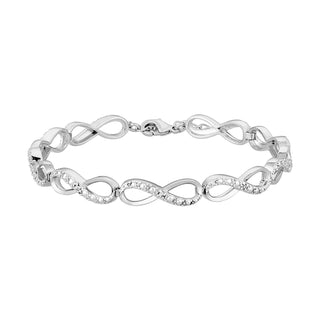 Genuine Diamond Accent Infinity Link Bracelet